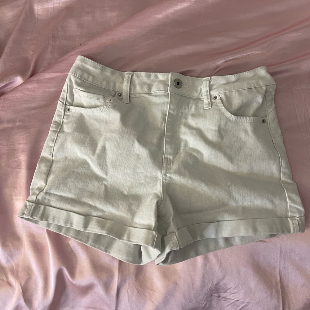 White Wax Jean Shorts